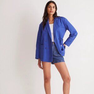 [NWT] Madewell Cotton Crossover Blazer in Blue